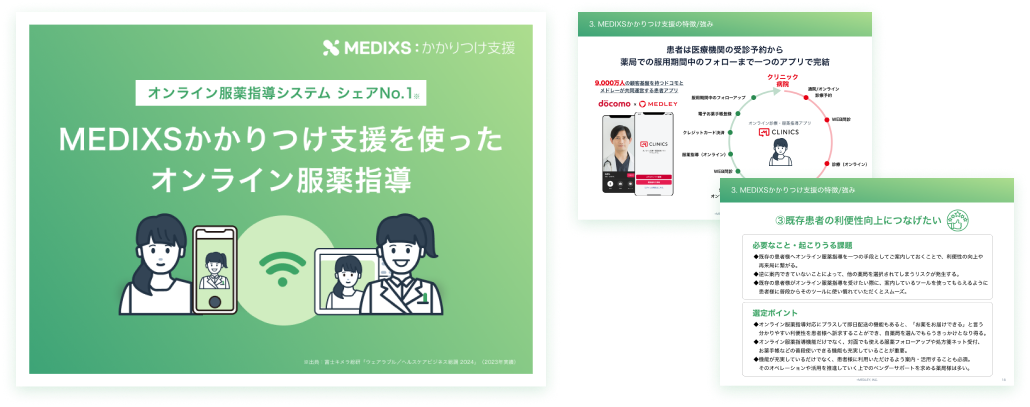 MEDIXSかかりつけ支援を使ったオンライン服薬指導